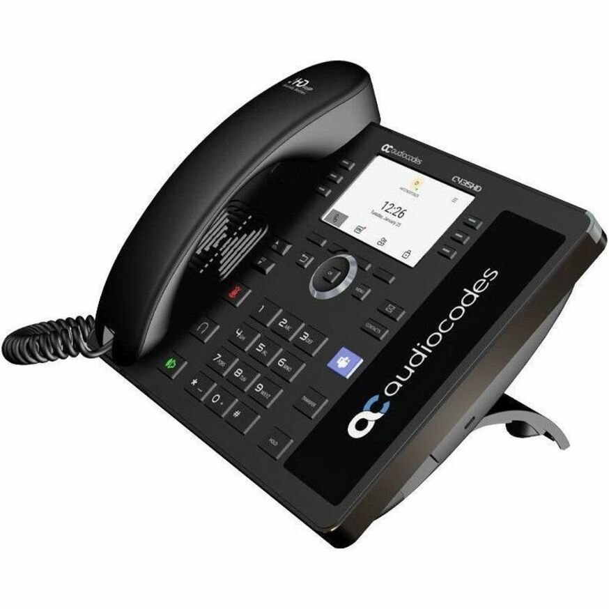 AudioCodes C435HD IP Phone - Corded - Corded - Wall Mountable, Desktop - Black - TAA Compliant