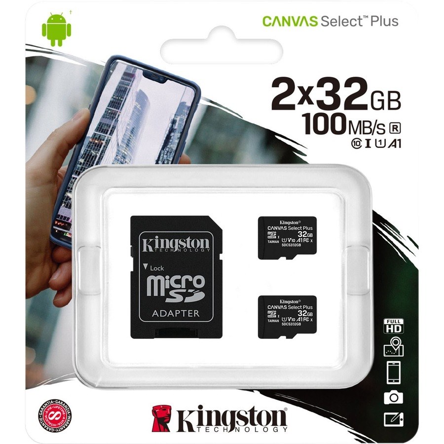 Kingston Canvas Select Plus SDCS2 32 GB Class 10/UHS-I (U1) microSDHC - 2