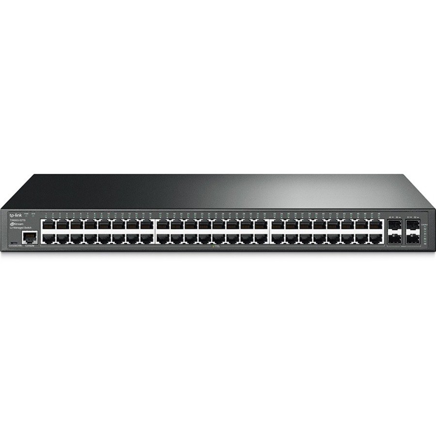 TP-Link JetStream T2600G-52TS 48 Ports Manageable Ethernet Switch - Gigabit Ethernet - 10/100/1000Base-T, 1000Base-X