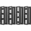 Eaton Tripp Lite Series High-Capacity Vertical Cable Manager - Deep Double Finger Duct with Cover, Double Sided, 12 in. Wide, Black, 7 ft. (2.2 m)