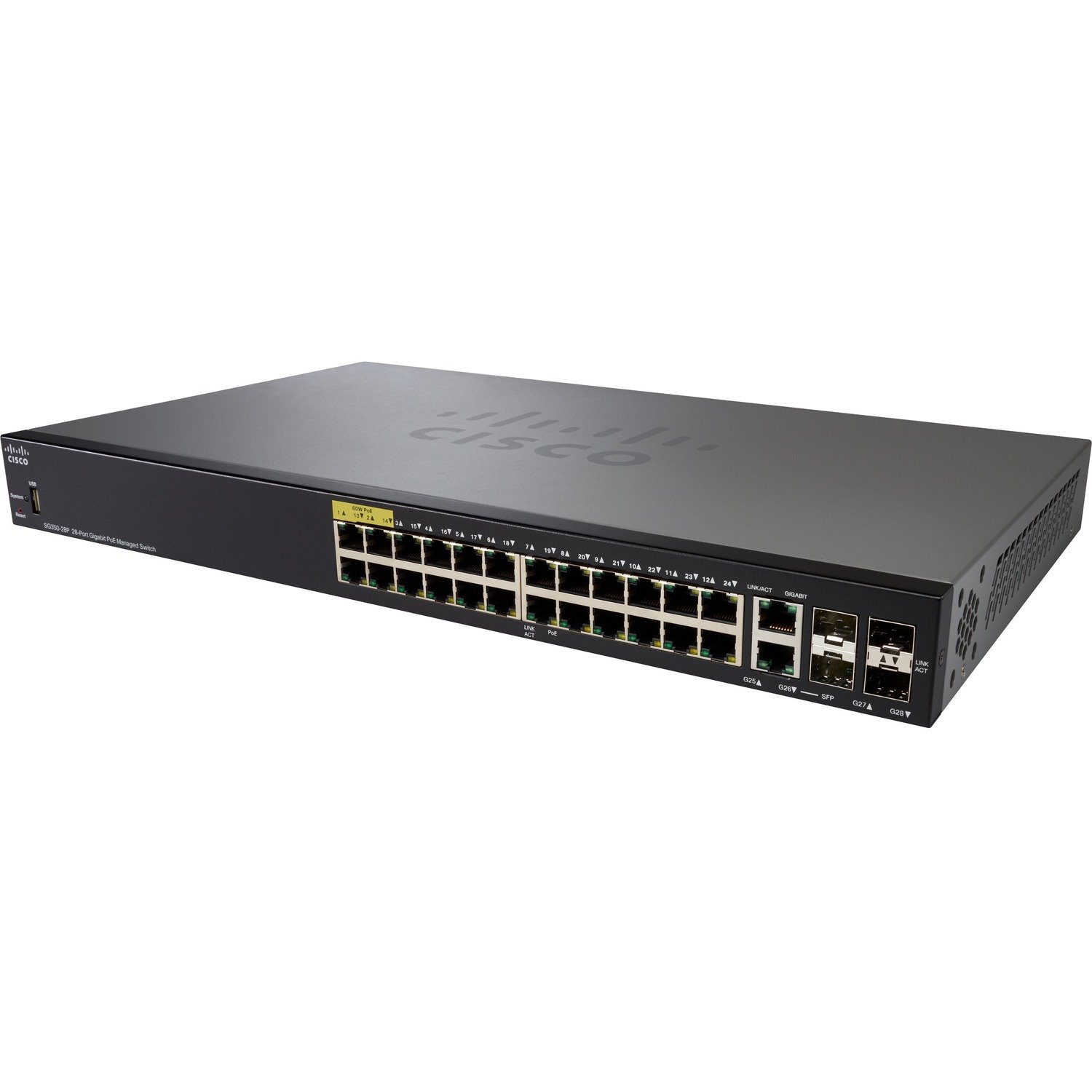 Cisco SG350-28P 28-Port Gigabit PoE Managed Switch