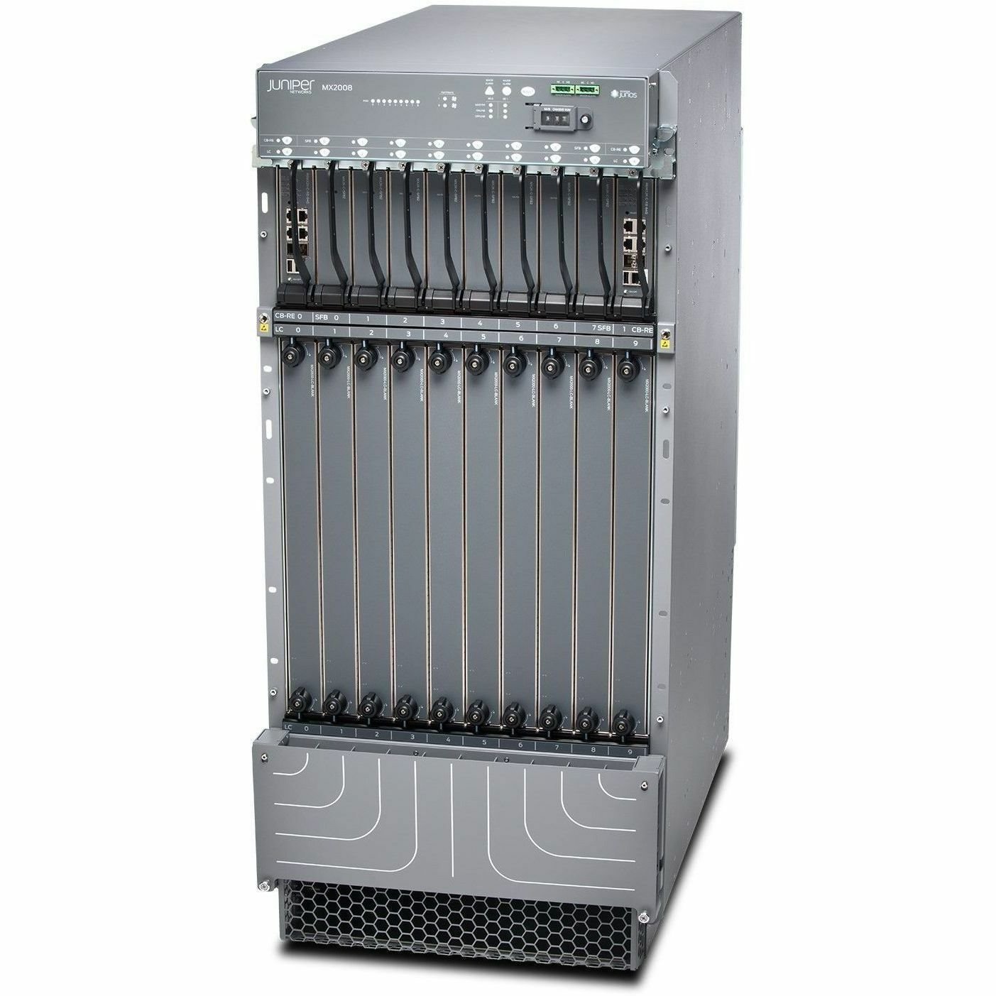 Juniper 10 Slot MX2008 Chassis, Base Bundle With 1 Routing Engine,SFBs, Fan Trays