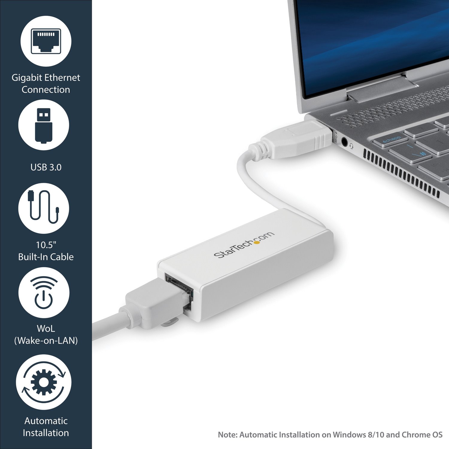 StarTech.com USB to Ethernet Adapter, USB 3.0 to 10/100/1000 Gigabit Ethernet LAN Adapter, USB to RJ45 Adapter, TAA Compliant