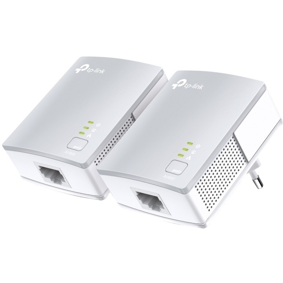 TP-Link TL-PA411 KIT AV600 Nano Powerline Adapter Starter Kit HomePlug AV 1x100Mbps LAN 300m Range Miniature Design Plug & Play