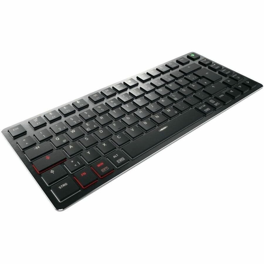 CHERRY MXU-270 Keyboard - Wired/Wireless Connectivity - USB 2.0 Type A Interface - RGB LED - English (US) - Black