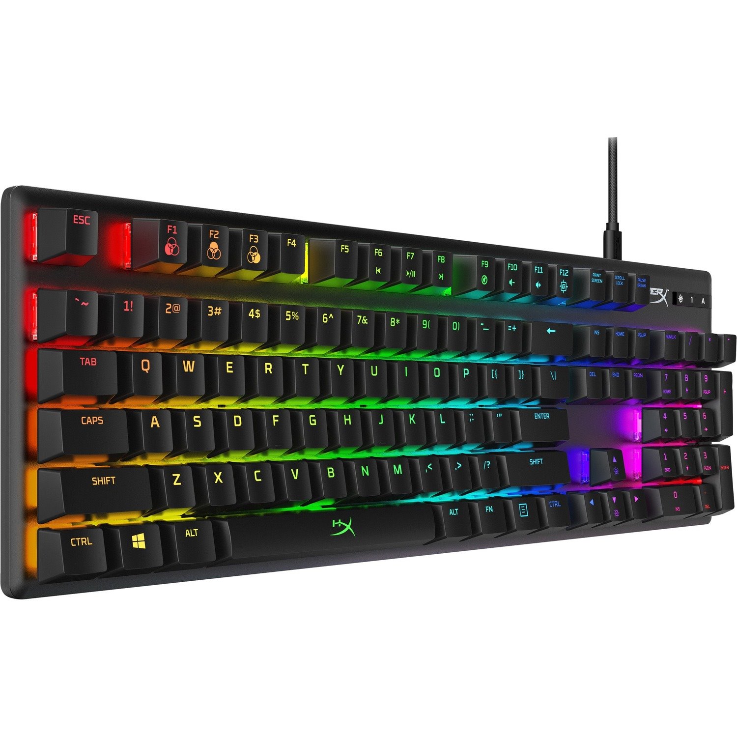 HyperX Alloy Origins Rugged Gaming Keyboard - Cable Connectivity - USB Type C Interface - RGB LED - English (US) - Black