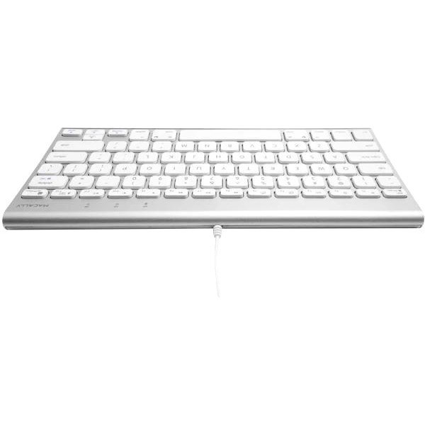 Macally Compact Brushed Metal USB Wired Keyboard For Mac And PC