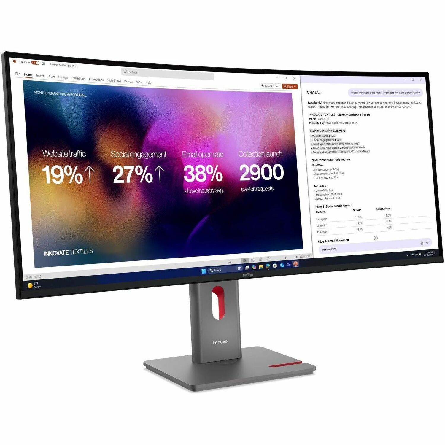 Lenovo ThinkVision P40WD-40 40" Class 5K2K WUHD Curved Screen LED Monitor - 21:9 - Eclipse Black