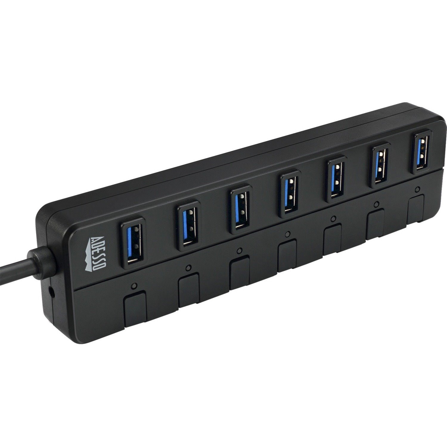 Adesso AUH-3070P USB Hub - USB - External - Black, Grey