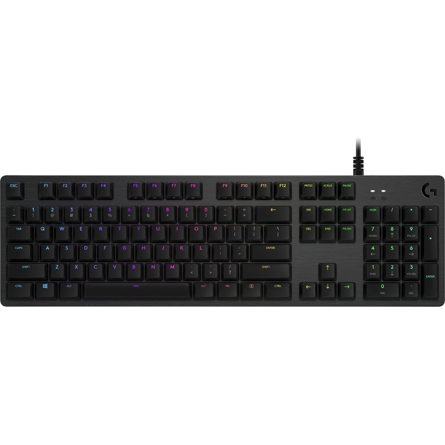 Logitech G512 Gaming Keyboard - Cable Connectivity - USB 2.0 Interface - English (UK) - QWERTY Layout - Carbon