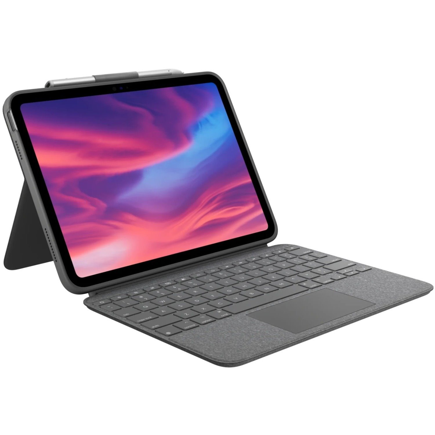Logitech Combo Touch Keyboard/Cover Case (Folio) for 27.7 cm (10.9") Apple, Logitech iPad (10th Generation) Tablet - Oxford Gray