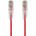 Monoprice SlimRun Cat6 28AWG UTP Ethernet Network Cable, 5ft Red