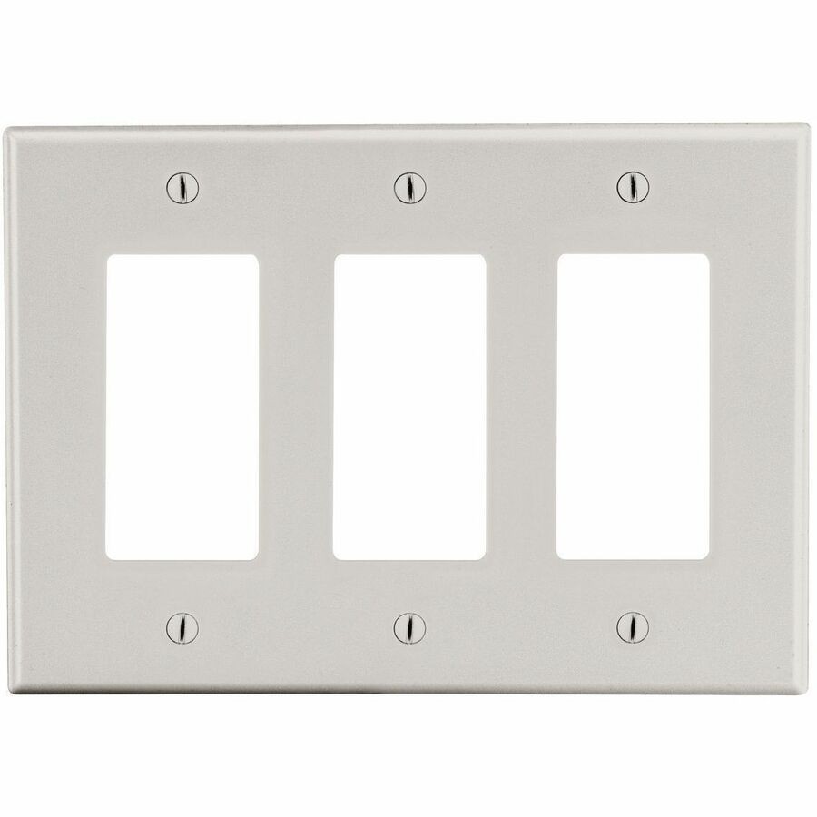 Bryant Wallplate, Mid-Size 3-Gang, 3) Decorator, Light Almond