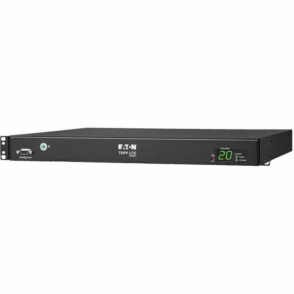 Eaton Tripp Lite Series 3.8kW 200-240V Single-Phase ATS/Local Metered PDU - 8 C13 and 2 C19 Outlets, Dual C20 Inlets, 12 ft. Cords, 1U, TAA