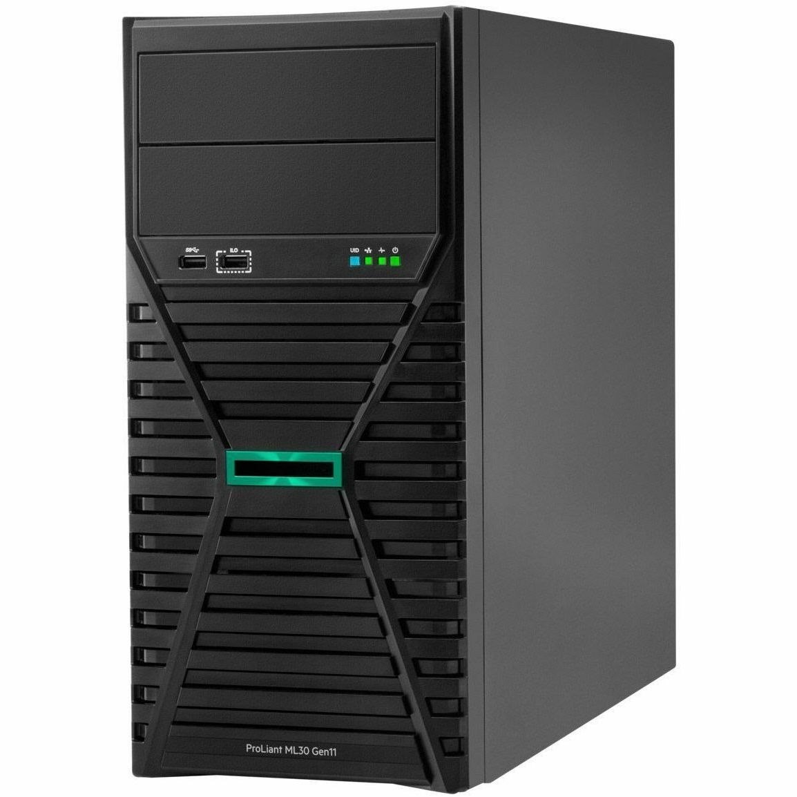 HPE SMART CHOICE ProLiant ML30 G11 4U Tower Server - 1 x Intel Xeon E-2434 3.4 GHz - 32 GB RAM - 1.92 TB SSD - (2 x 960GB) SSD Configuration - Serial ATA/600, 12Gb/s SAS, NVMe Controller