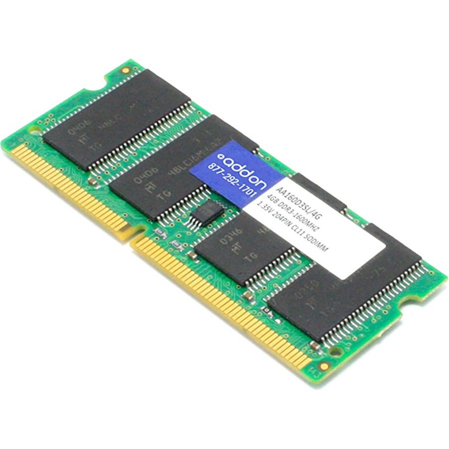 AddOn JEDEC Standard 4GB DDR3-1600MHz Unbuffered Dual Rank 1.35V 204-pin CL11 SODIMM