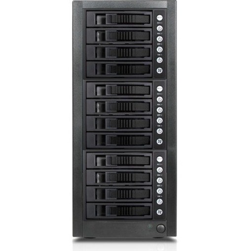 RAIDage JAGE9BT12MSBK Drive Enclosure 12Gb/s SAS, SATA/600 - Mini-SAS HD Host Interface Tower - Black