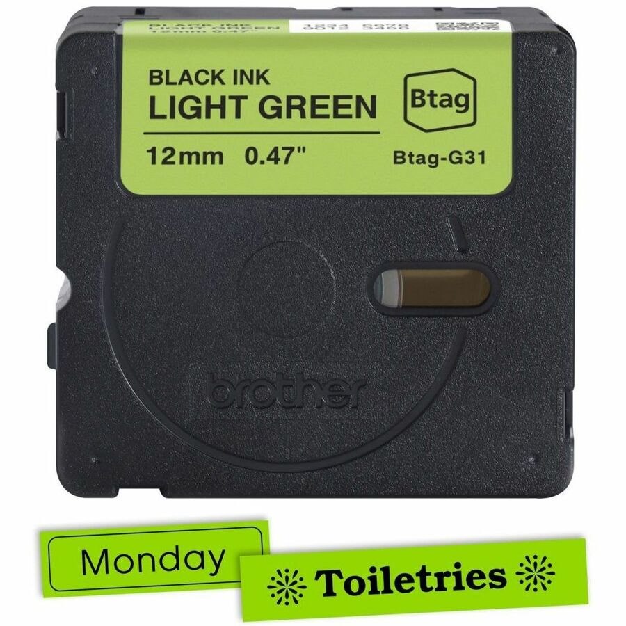 Brother P-touch BTAG-G31 Black on Light Green Label Tape