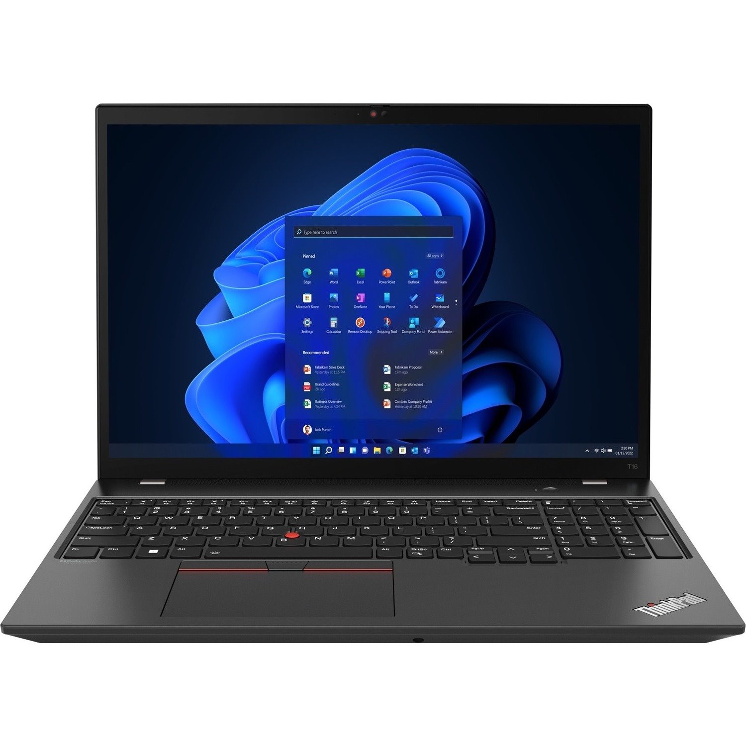 Lenovo ThinkPad T16 Gen 1 21BV0037AU 16" Touchscreen Notebook - WUXGA - Intel Core i5 12th Gen i5-1235U - 16 GB - 512 GB SSD - English Keyboard - Thunder Black