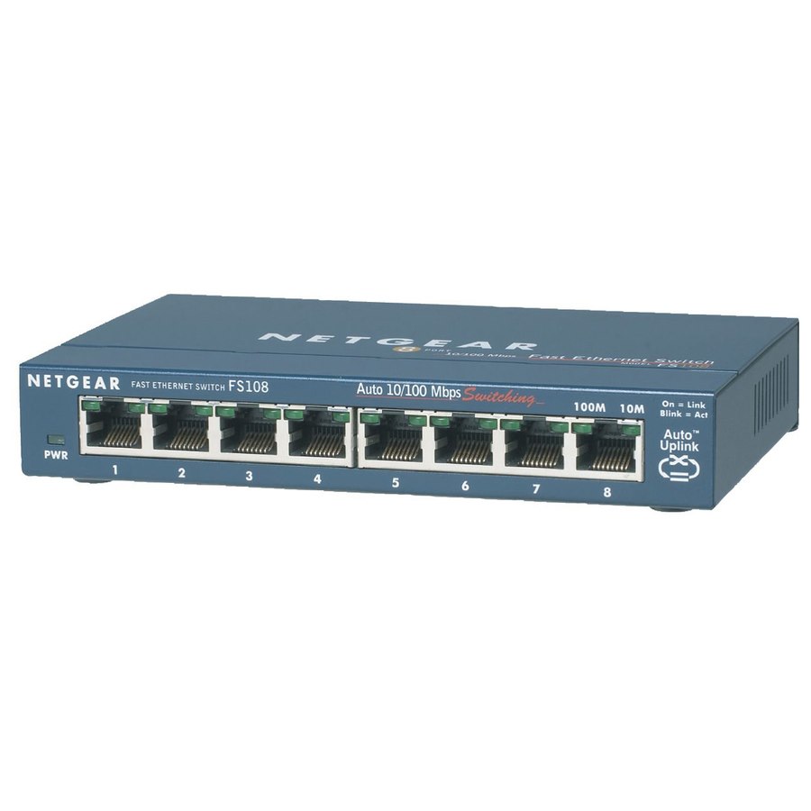 NETGEAR 8-Port 10/100 Desktop ProSAFE Switch, FS108