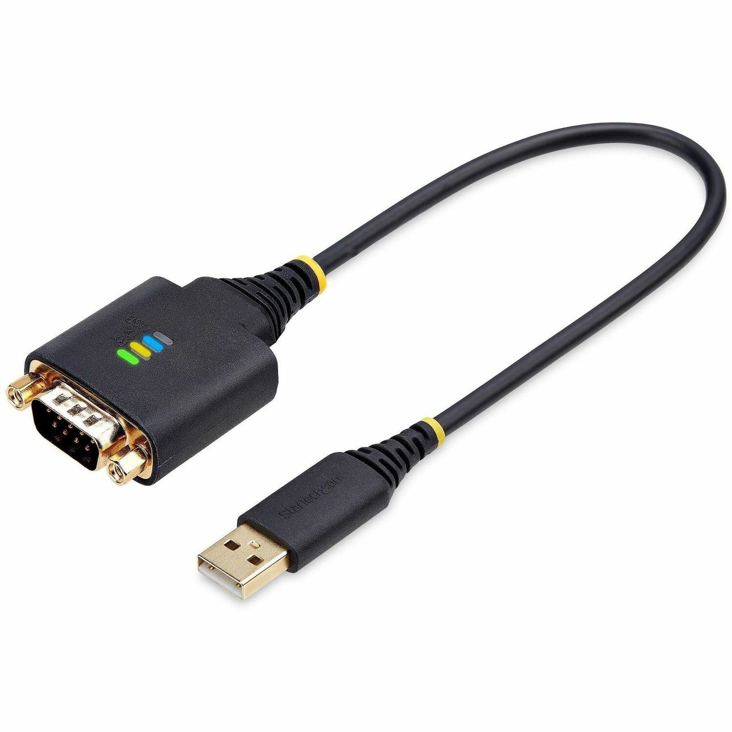 StarTech.com 1ft (30cm) USB to Serial Adapter Cable, COM Retention, FTDI, DB9 RS232, Interchangeable DB9 Nuts/Screws, Windows/macOS/Linux