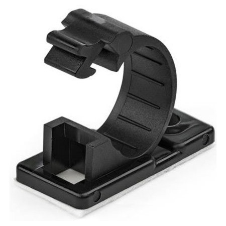 StarTech.com 100 Self Adhesive Cable Management Clips - Ethernet/Network Cable/Office Desk Cord Organizer - Sticky Wire Holder/Clamp Black
