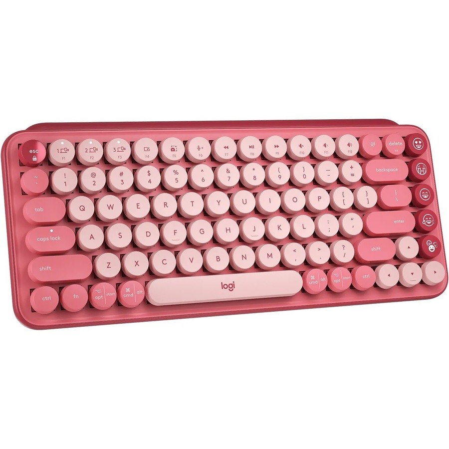 Logitech POP Keys Wireless Mechanical Keyboard With Emoji Keys - Heartbreaker Rose