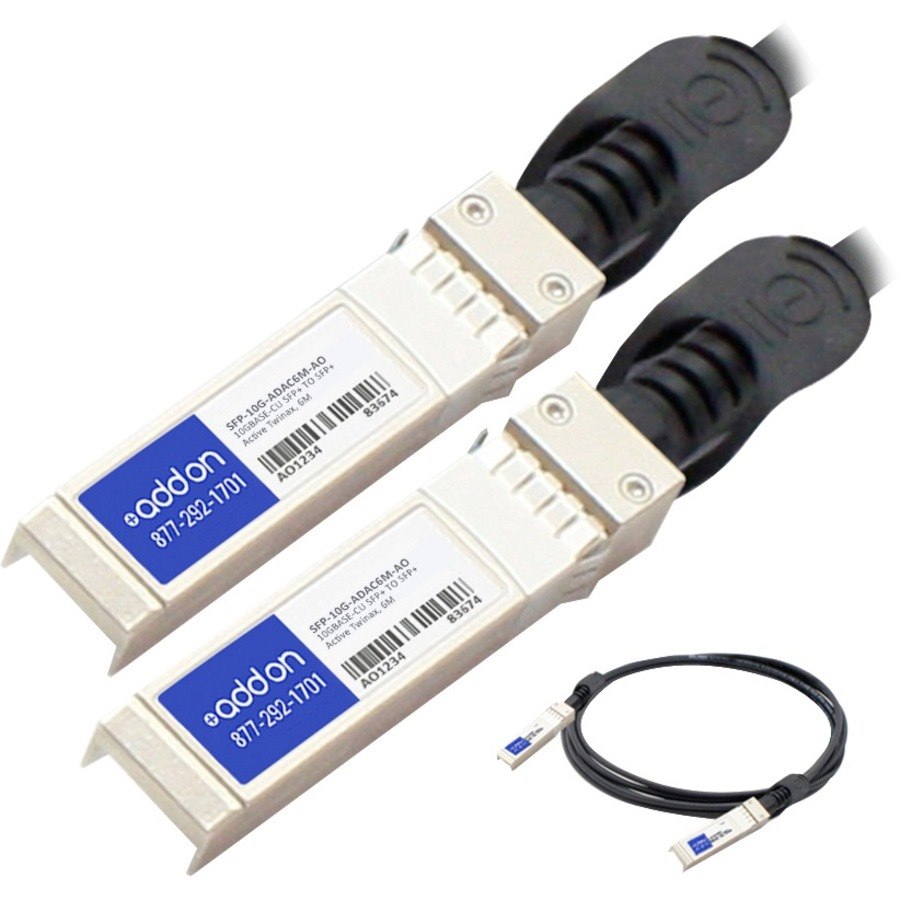 AddOn MSA and TAA Compliant 10GBase-CU SFP+ Direct Attach Cable (Active Twinax, 6m)