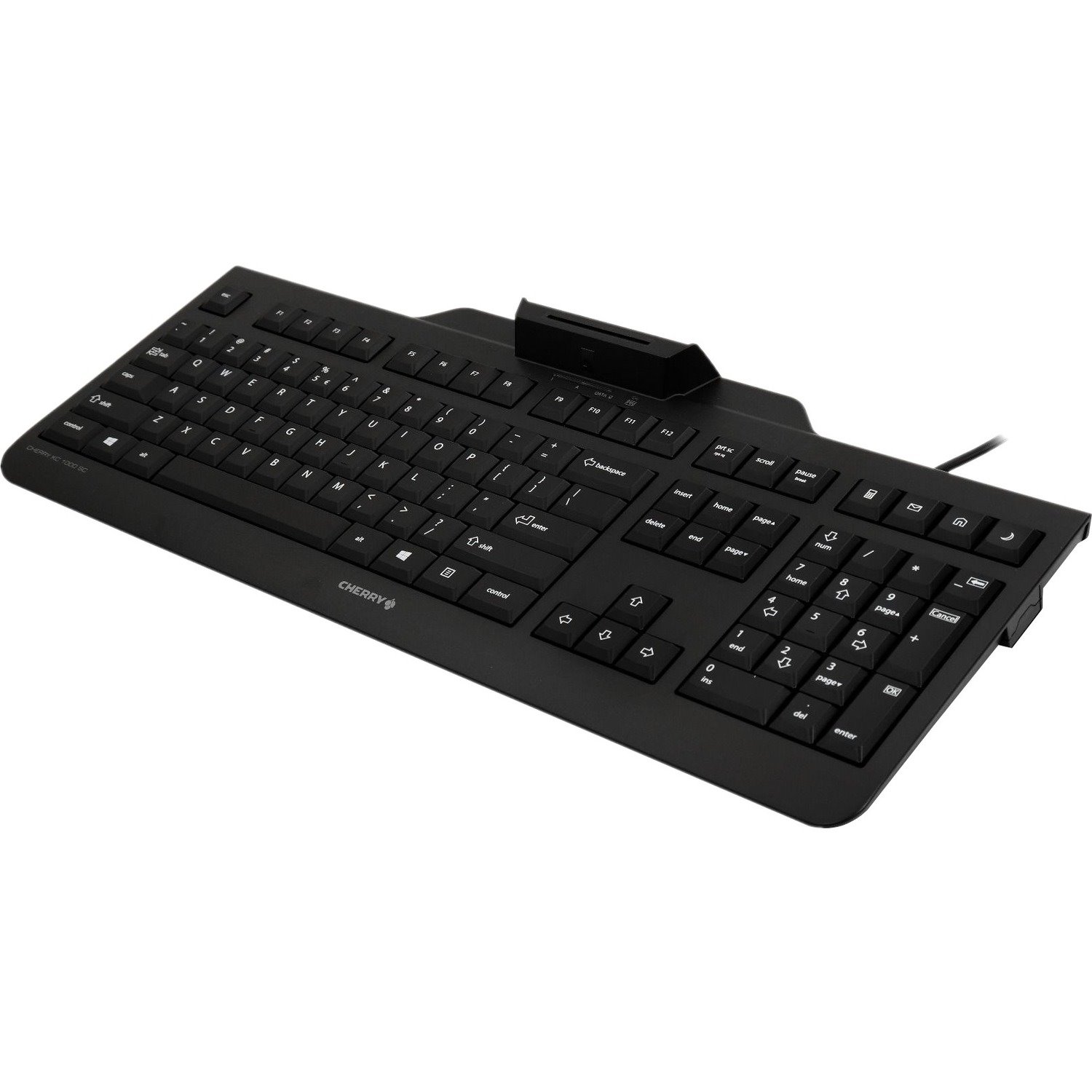 CHERRY KC 1000 SC Keyboard - Cable Connectivity - USB Interface - Czech - Black
