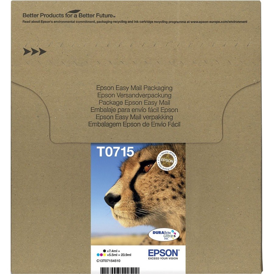 Epson EasyMail T071 Original Inkjet Ink Cartridge - Cyan, Magenta, Yellow - 4 / Box