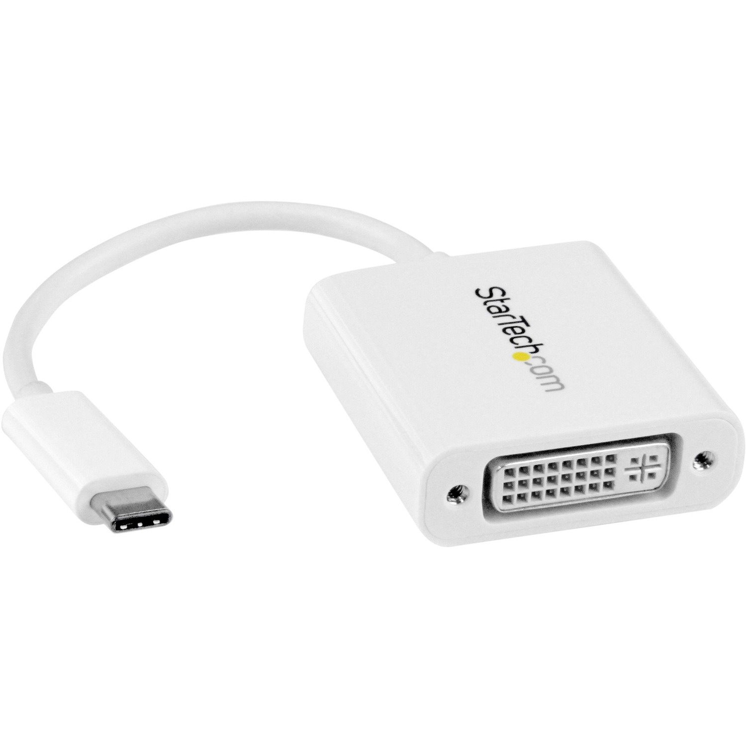 StarTech.com USB C to DVI Adapter - White - Thunderbolt 3 Compatible - 1920x1200 - USB-C to DVI Adapter for USB-C devices such as your 2018 iPad Pro - DVI-I Converter