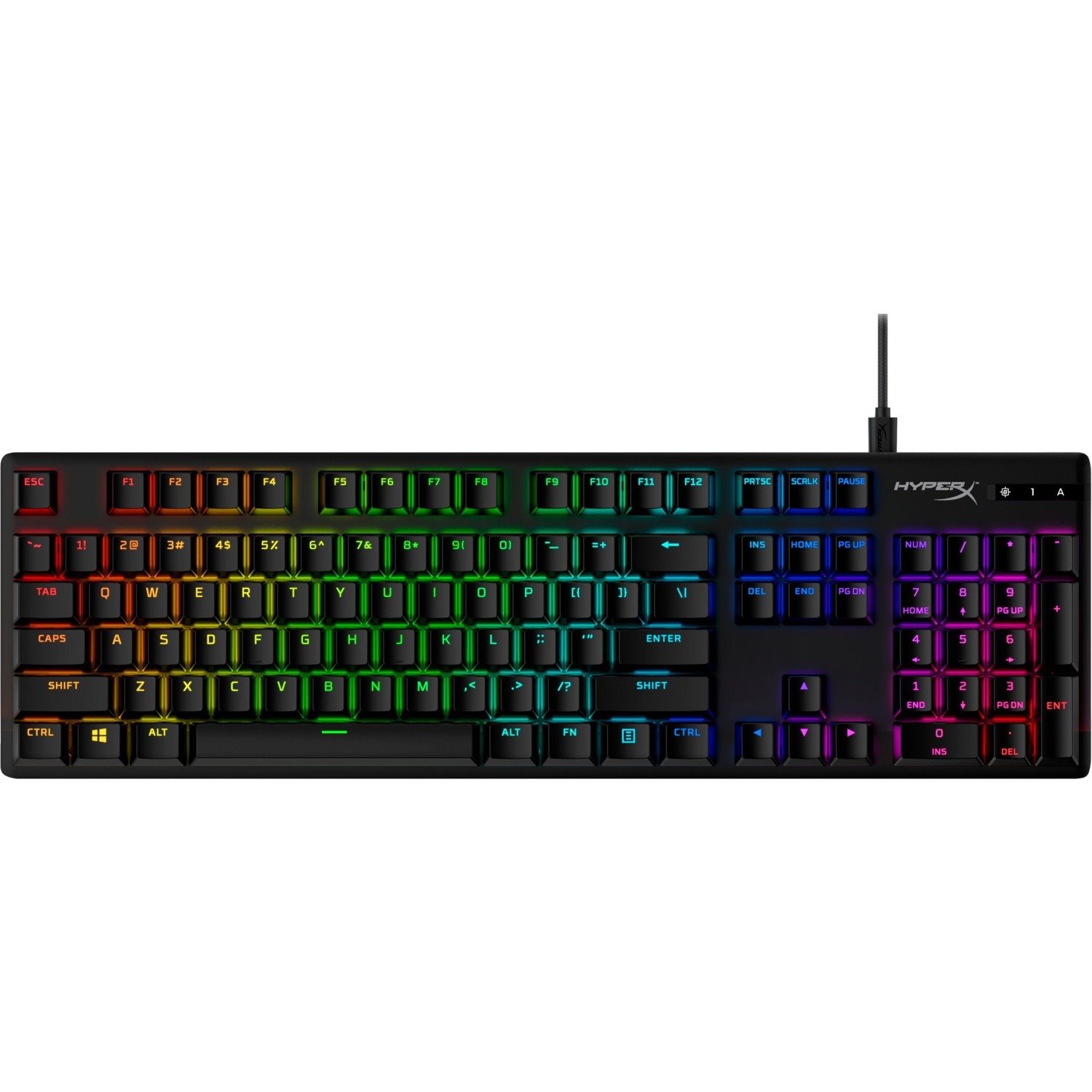 HyperX Gaming Keyboard - Cable Connectivity - LED - English (US) - Black