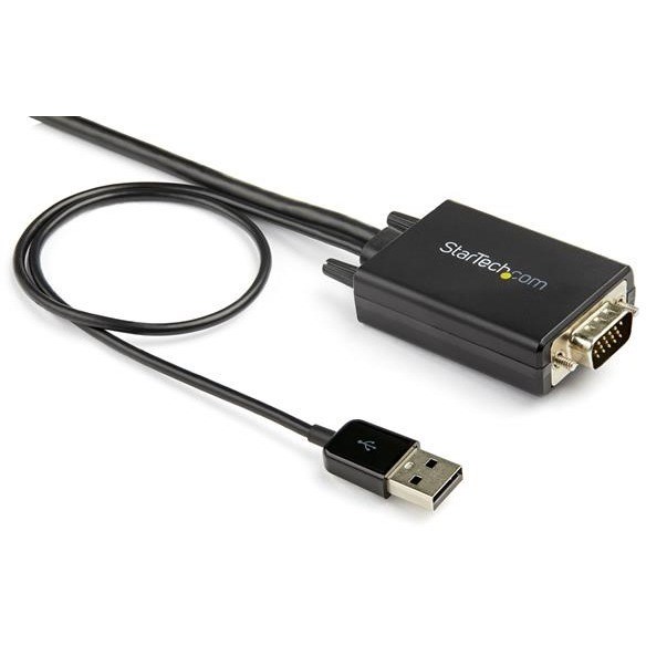 StarTech.com 2m VGA to HDMI Converter Cable with USB Audio Support - 1080p Analog to Digital Video Adapter Cable - Male VGA to Male HDMI