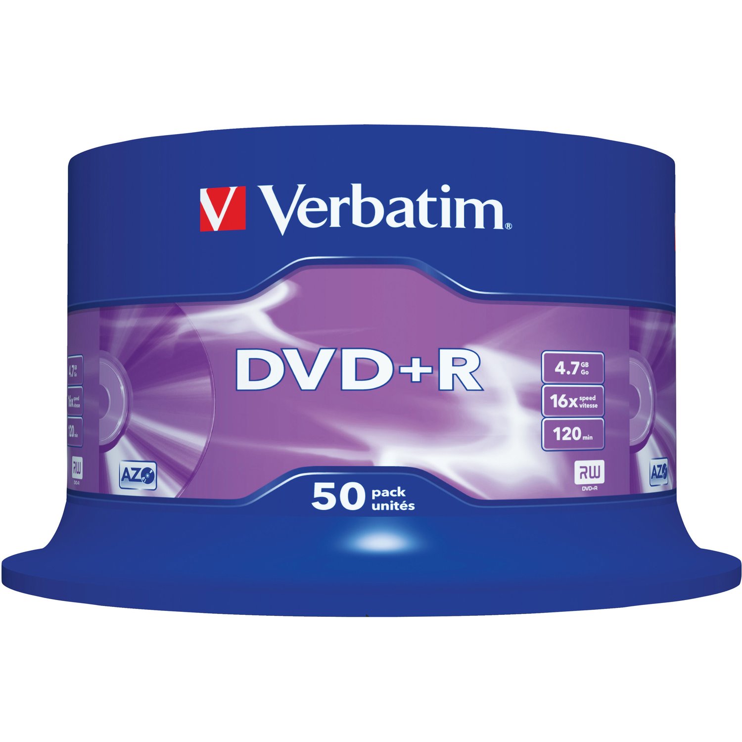 Verbatim 43550 DVD Recordable Media - DVD+R - 16x - 4.70 GB - 50