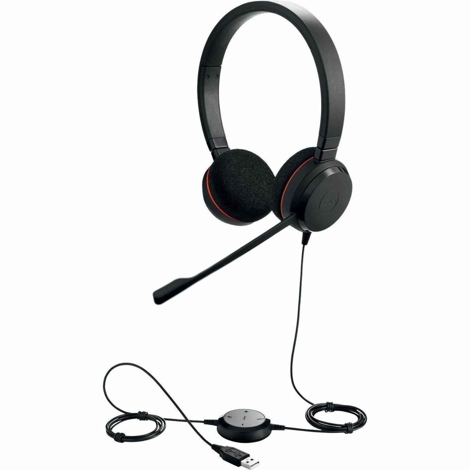 Jabra Evolve 20 Wired On-ear, Over-the-head Stereo Headset - Black