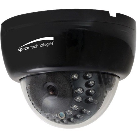 Speco HLED33DTB 2 Megapixel Indoor HD Surveillance Camera - Color - Dome - Black - TAA Compliant