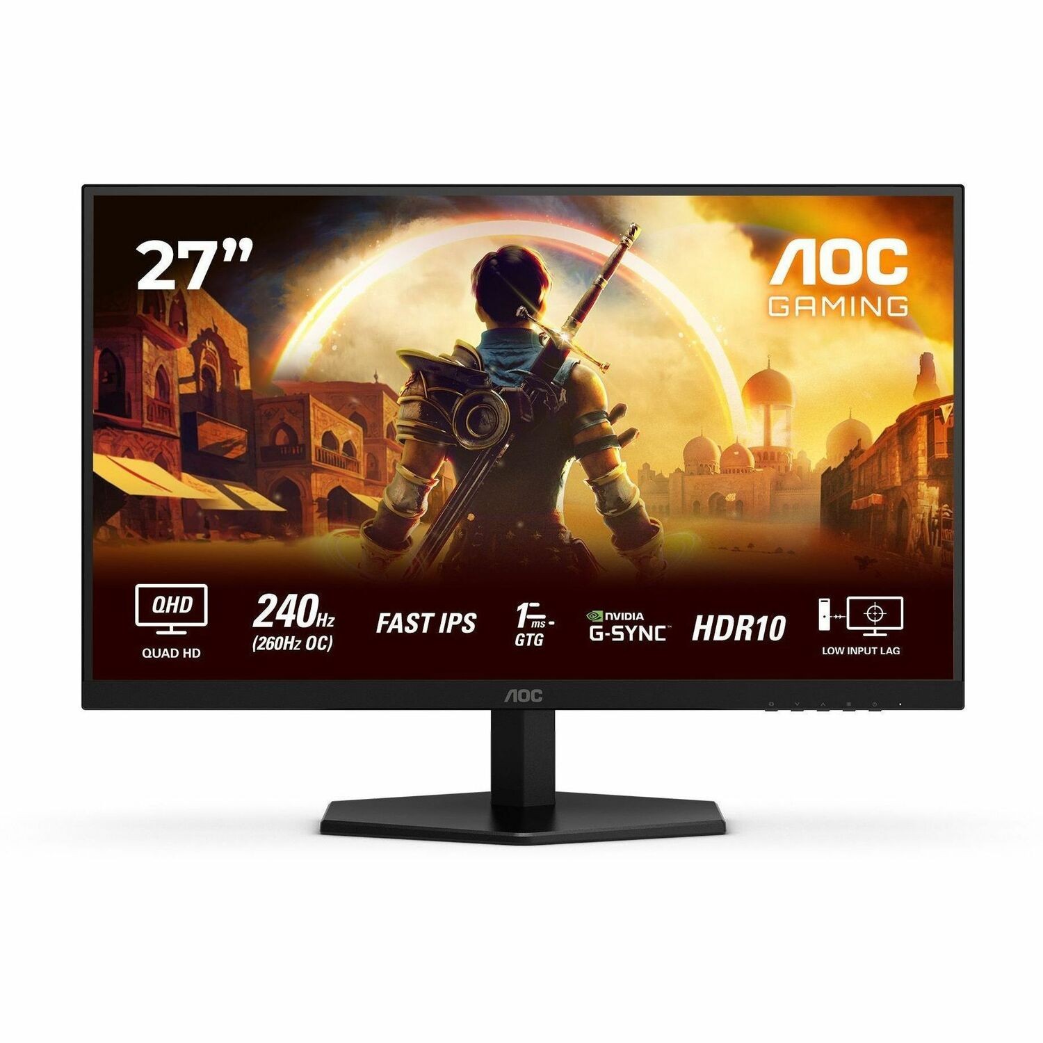 AOC Q27G42ZE 27" Class WQHD Gaming LED Monitor - 16:9 - Black, Red