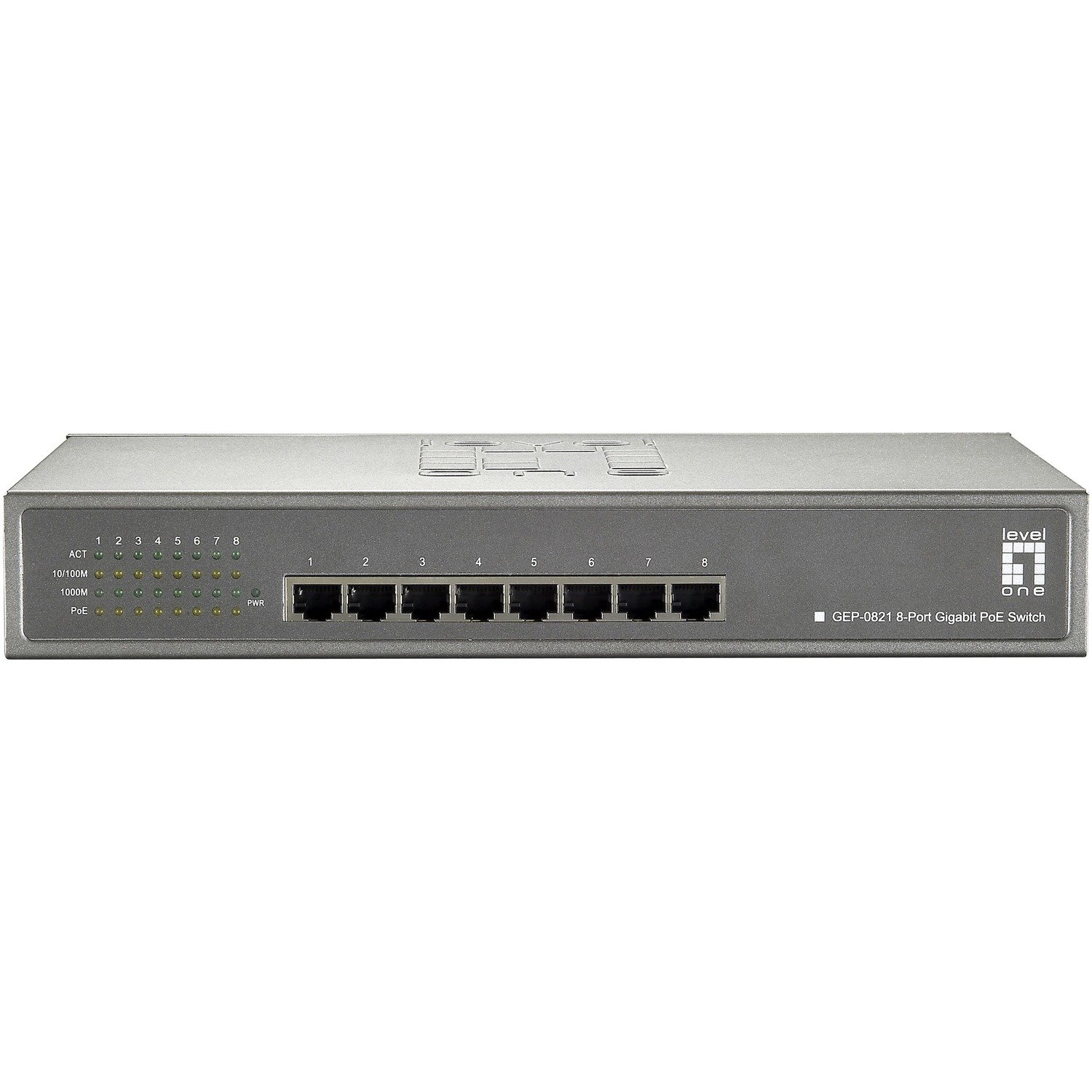 LevelOne GEP-0821 8-Port Gigabit PoE Desktop Switch (123.2W)