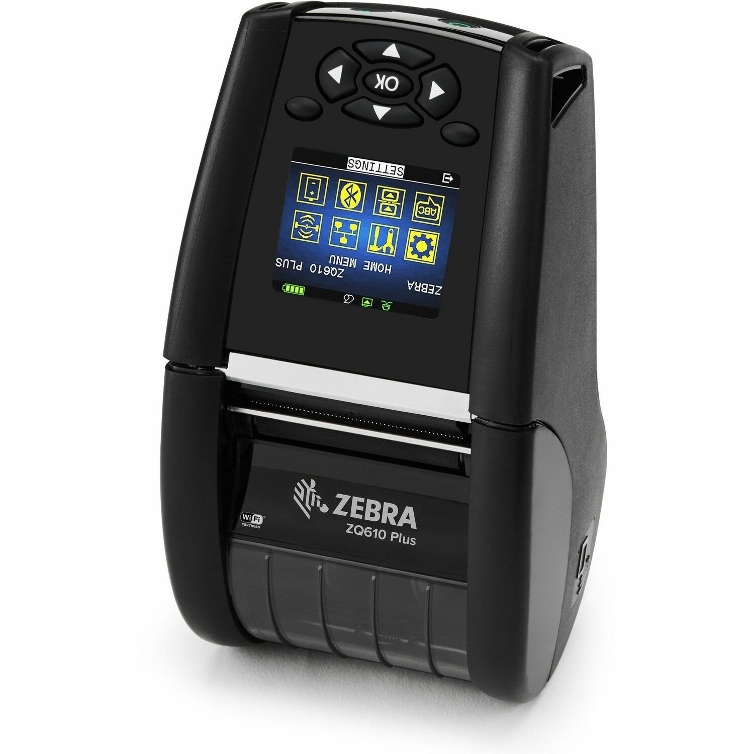 Zebra ZQ610 Plus Healthcare, Retail, Manufacturing, Warehouse, Transportation & Logistic, Mobile Direct Thermal Printer - Monochrome - Label/Receipt Print - Fast Ethernet - USB Host - Bluetooth - Wireless LAN - Battery Included - With Cutter