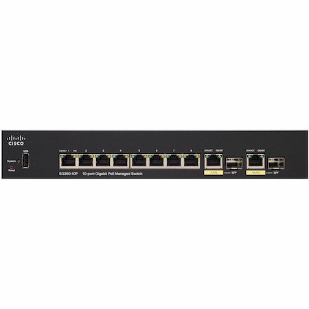 Cisco SG350-10P 10-Port Gigabit PoE Managed Switch
