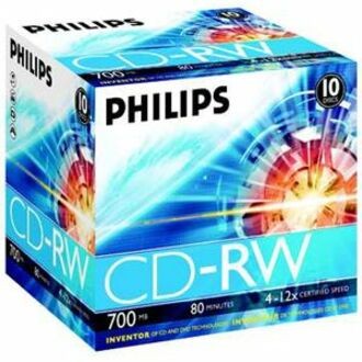 Philips CW7D2NJ10/00 CD Rewritable Media - CD-RW - 12x - 700 MB - 10