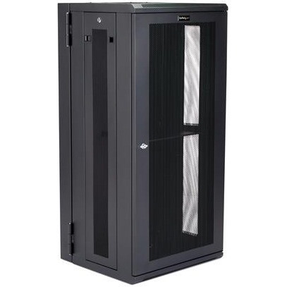 StarTech.com 4-Post 26U Wall Mount Network Cabinet, 19" Hinged Wall-Mounted Server Rack for Data / IT Equipment, Lockable Rack Enclosure