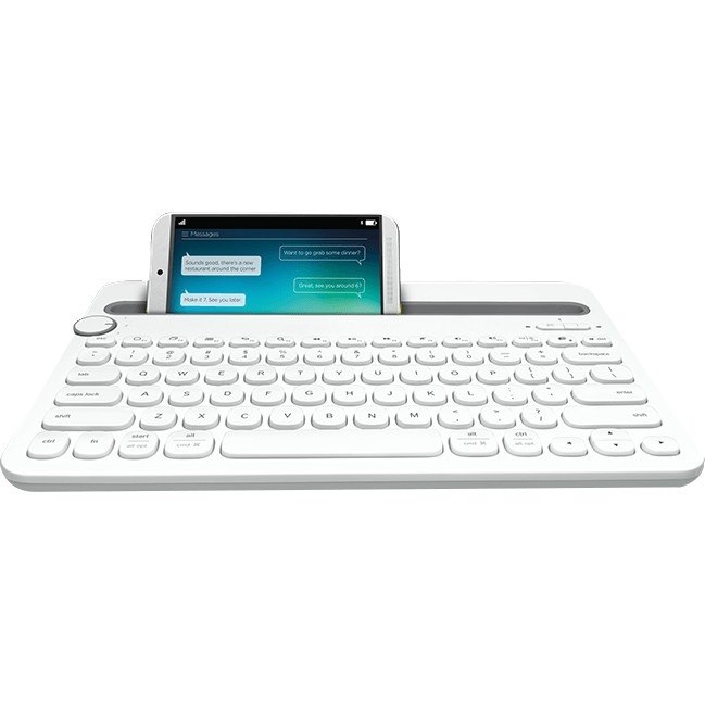 Logitech K480 Keyboard - Wireless Connectivity - French - AZERTY Layout - White