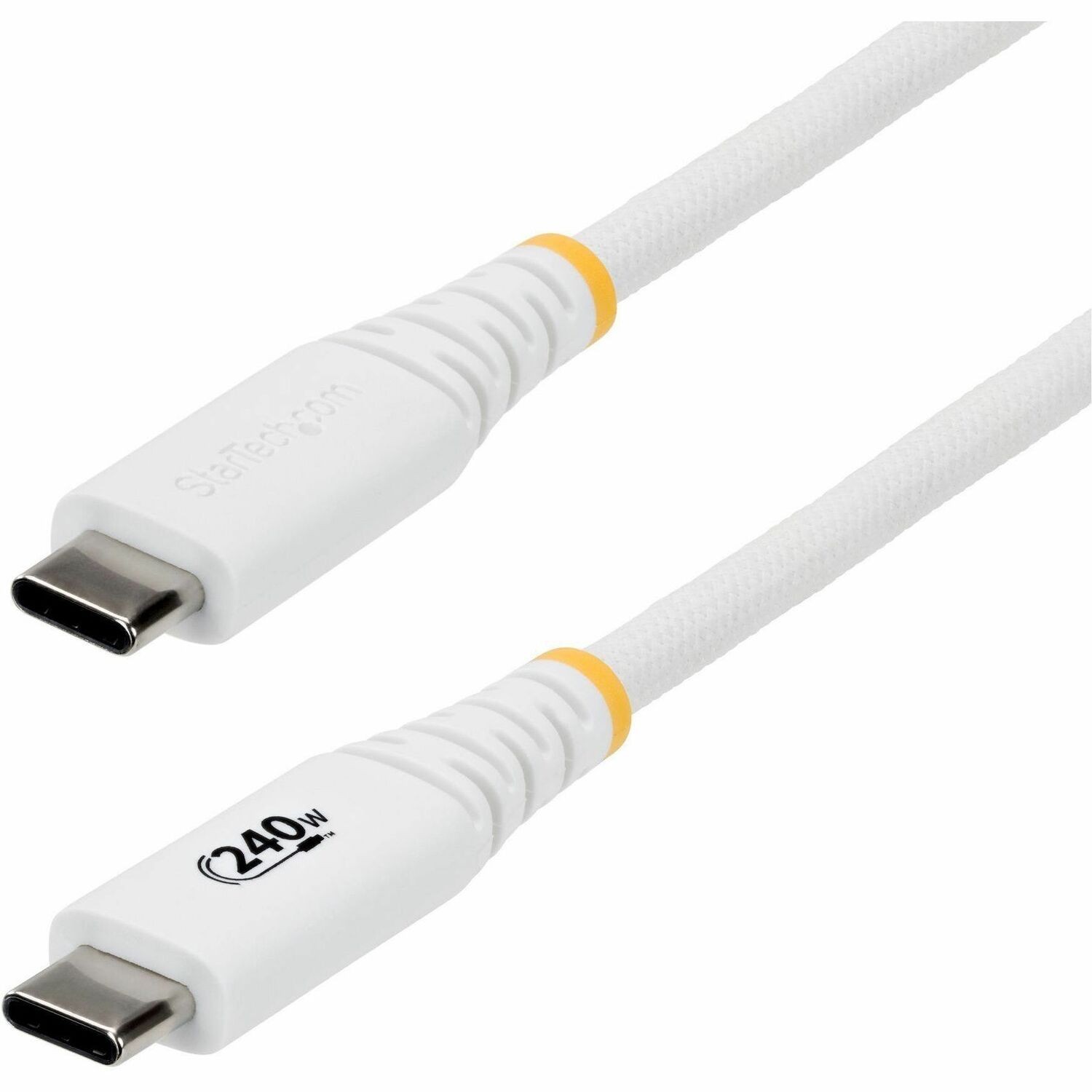 StarTech 10ft (3m) USB-C Charging Cable, 240W PD EPR, Durable and Ultra-Flexible, USB-IF Certified, Rugged USB-C Charging Cord, White