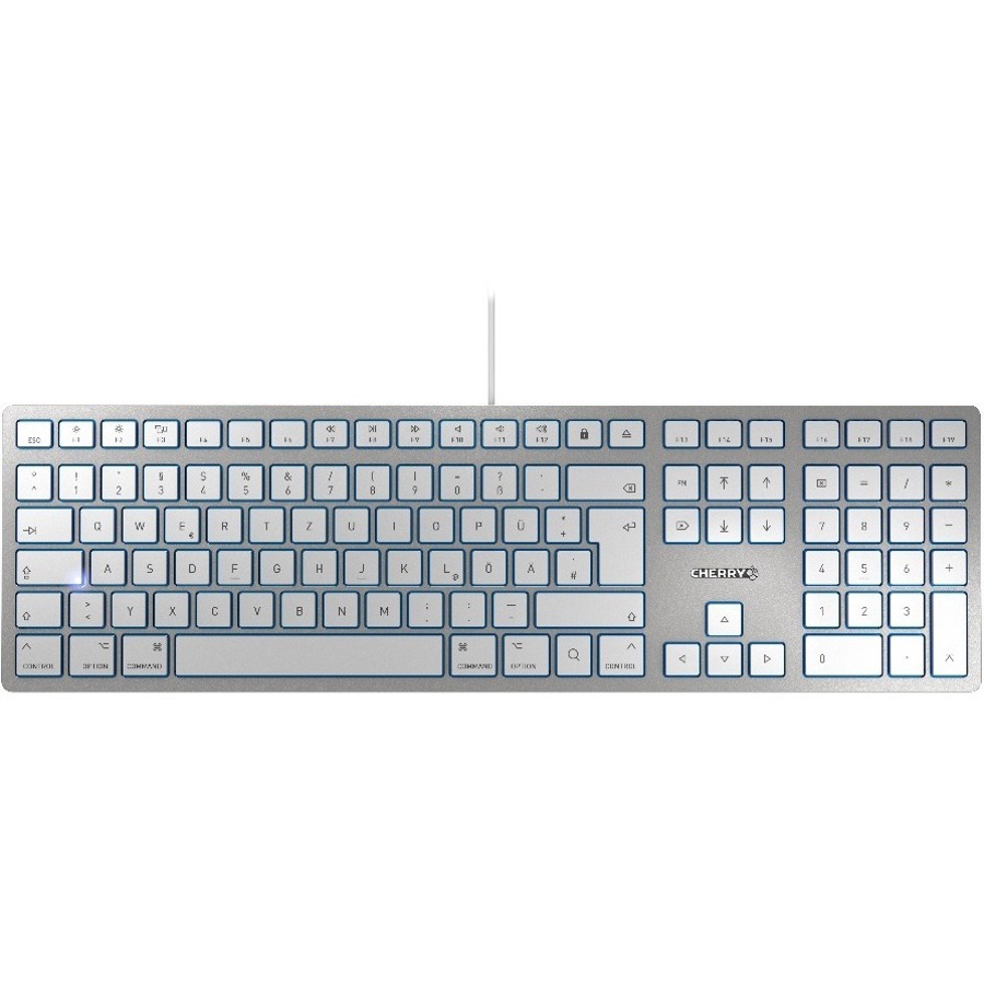 CHERRY KC 6000 Keyboard - Cable Connectivity - USB Interface - Pan-Nordic - Silver