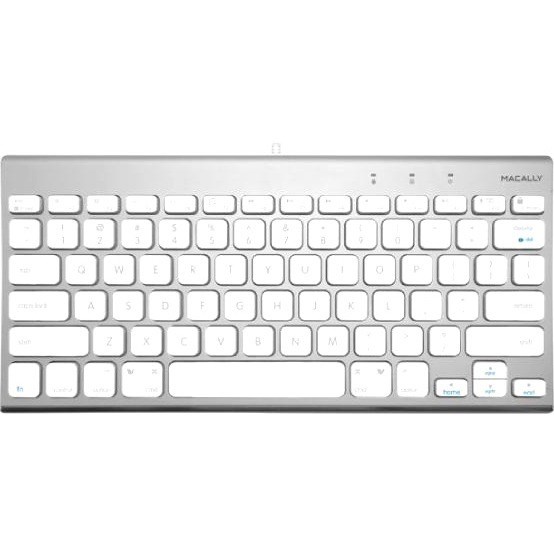 Macally Compact Brushed Metal USB Wired Keyboard For Mac And PC