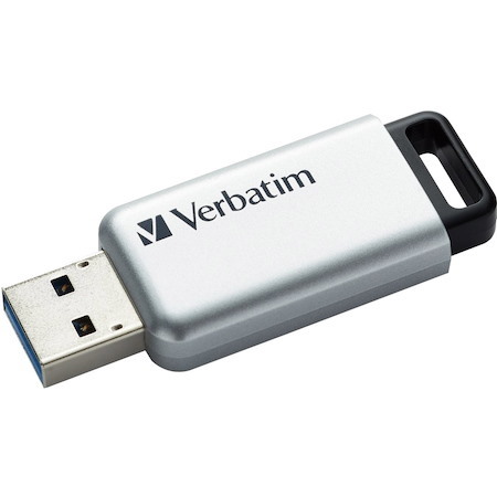 Verbatim Store 'n' Go Secure Pro 32 GB USB 3.0 Flash Drive - Silver - 256-bit AES - TAA Compliant