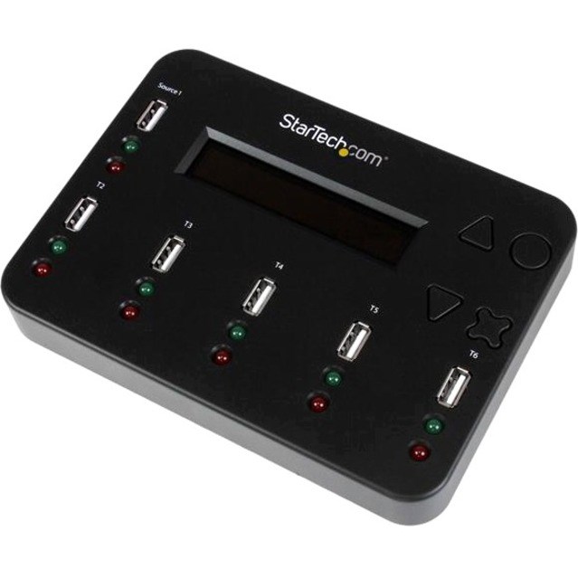 StarTech.com Standalone 1 to 5 USB Thumb Drive Duplicator/Eraser, USB Flash Drive Copier/Cloner, Sector-by-Sector Copy, Sanitizer, TAA