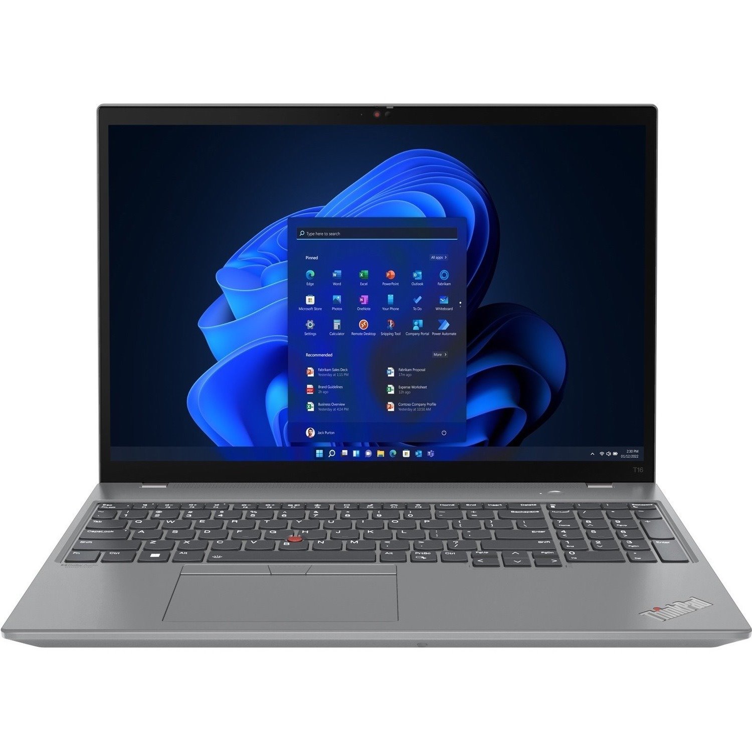 Lenovo ThinkPad T16 Gen 1 21BV00GEUS 16" Notebook - WUXGA - Intel Core i5 12th Gen i5-1235U - 16 GB - 512 GB SSD - English Keyboard - Storm Gray