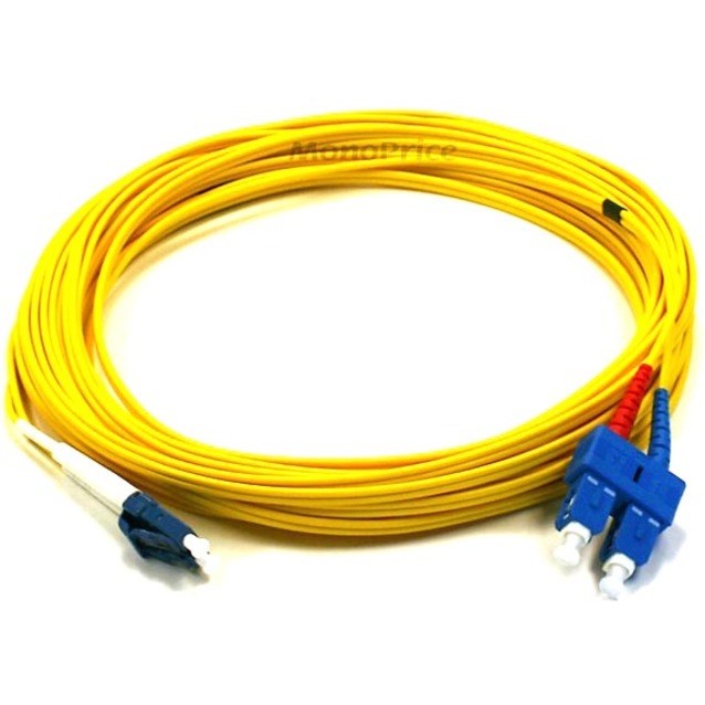 Monoprice Fiber Optic Cable, LC/SC, Single Mode, Duplex - 10 meter (9/125 Type) - Yellow